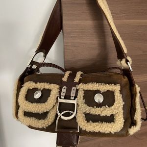 Dior vintage sheepskin handbag brown